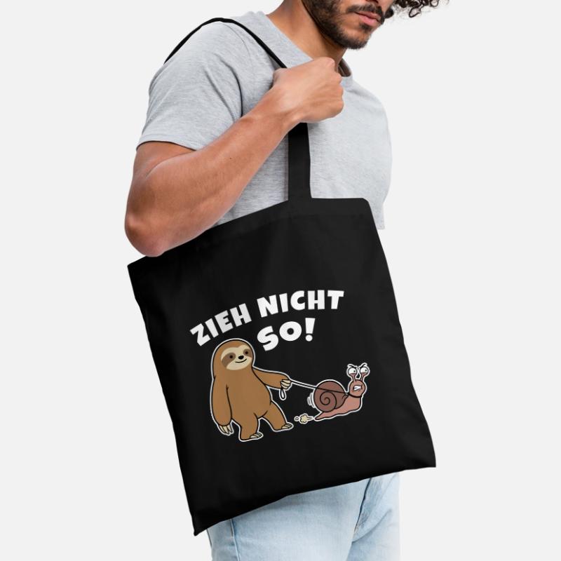 Don't pull like that! Sloth walks with snail Tote Bag