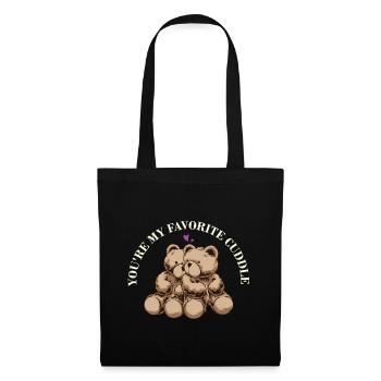 You're My Favorite Cuddle – Cute Teddy Couple - Tote Bag - black - Front