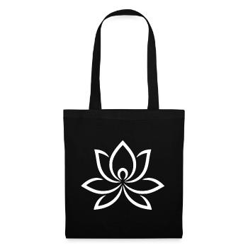Symbole de méditation fleur de lotus Spiritualité zen - Sac en tissu - noir - Devant