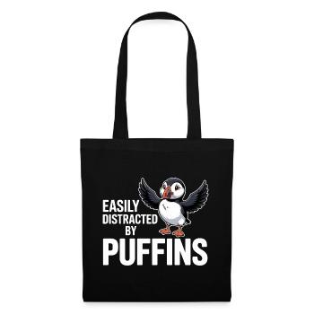 Easily Distracted By Puffins Lustiger - Tote Bag - black - Front