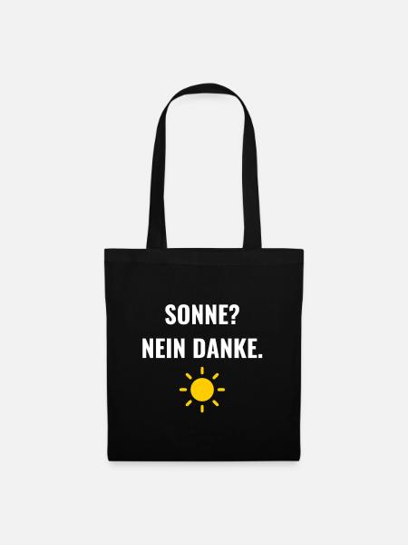 Sonne? Nein danke. - Stoffbeutel - Schwarz