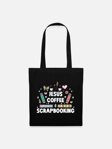 Jesus Kaffee Scrapbooking - Stoffbeutel - Schwarz