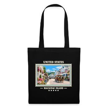 Vereinigte Staaten Mackinac Island Vintage Marke - Stoffbeutel - Schwarz - Vorne