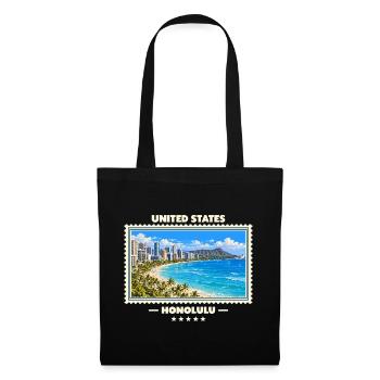 Vereinigte Staaten Honolulu Vintage Reisemarke - Stoffbeutel - Schwarz - Vorne