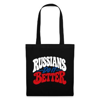 Russischer Stolz im Retro Design - Stoffbeutel - Schwarz - Vorne