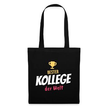 Bester Kollege der Welt – Geschenk fürs Büro - Stoffbeutel - Schwarz - Vorne