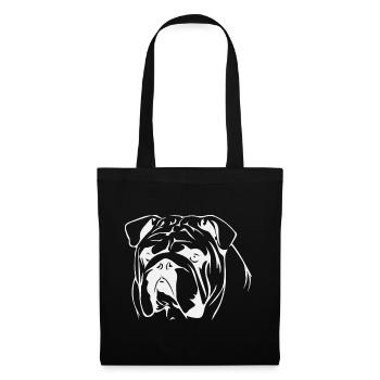 Bold Bulldog Line Art Design - Tote Bag - black - Front