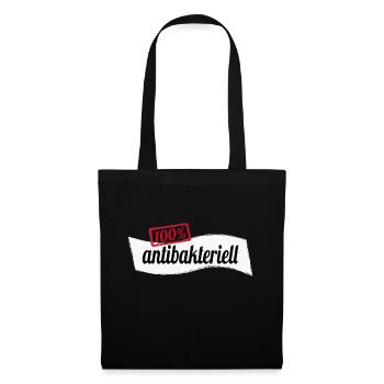 100% antibakteriell gegen Krankheit Geschenk - Stoffbeutel - Schwarz - Vorne