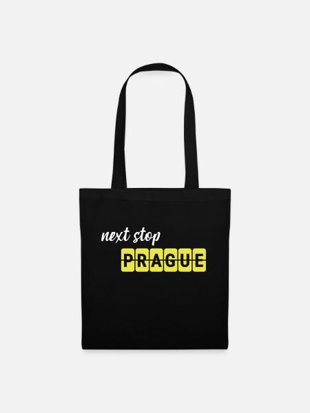 Next stop Prague ... nächster Halt, Prag! - Stoffbeutel - Schwarz