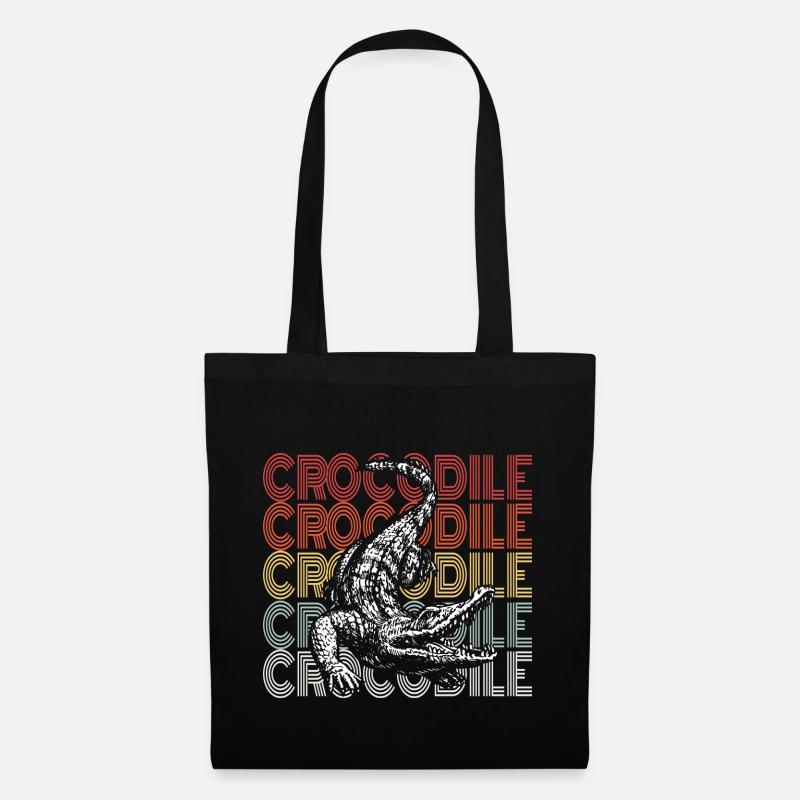 Krokodil - Stoffbeutel - Schwarz