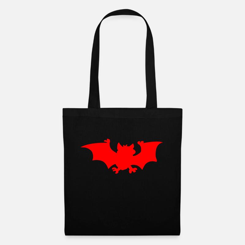 Bat in red - Tote Bag - black