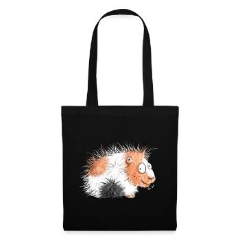 Cochon inde avec marguerites i cadeau - Sac en tissu - noir - Devant
