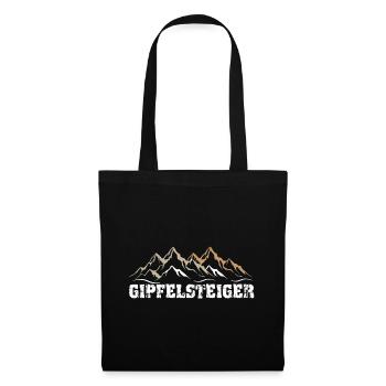 Gipfelsteiger Wandern Berg Wanderlust Wanderer - Stoffbeutel - Schwarz - Vorne