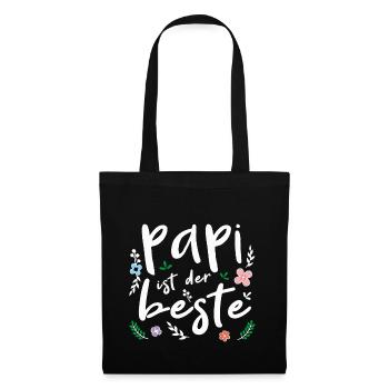 Papi ist der beste - Vatertag - Stoffbeutel - Schwarz - Vorne