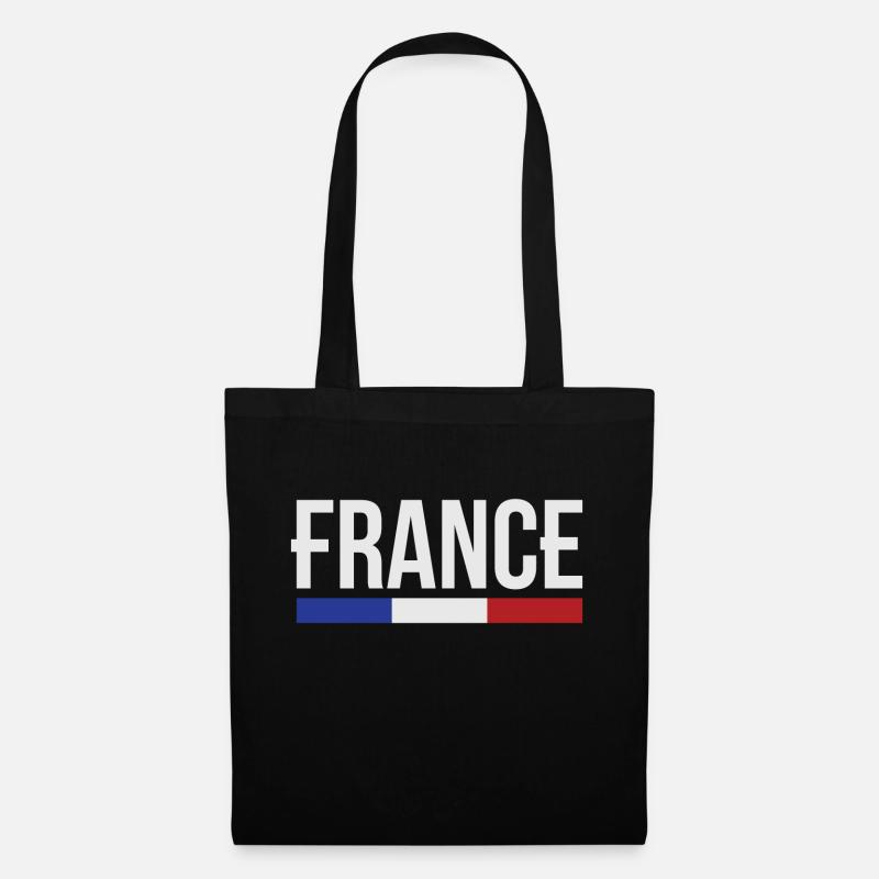 France drapeau bleu blanc rouge B - Sac en tissu - noir