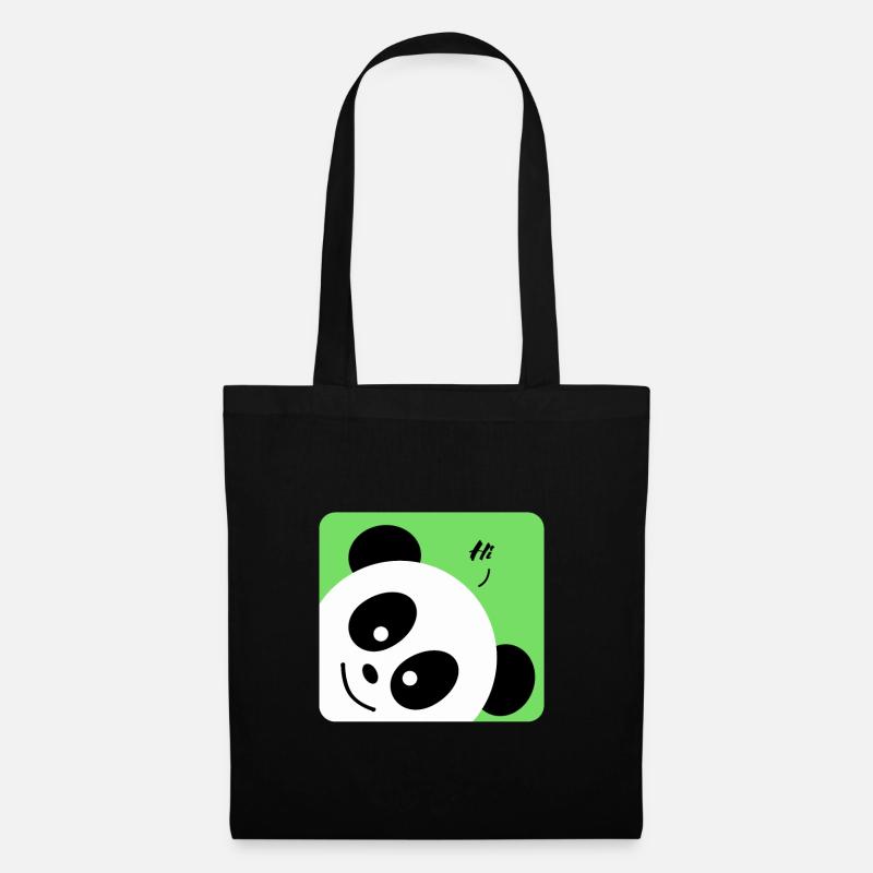 Animal panda - Tierischer Panda - Stoffbeutel - Schwarz