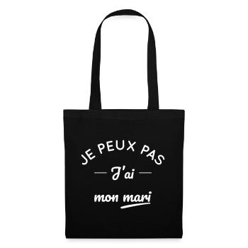 Je peux pas j'ai mon mari - Sac en tissu - noir - Devant