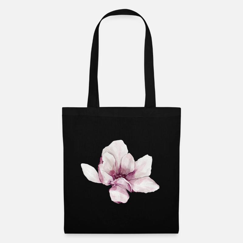 Magnolie - Stoffbeutel - Schwarz