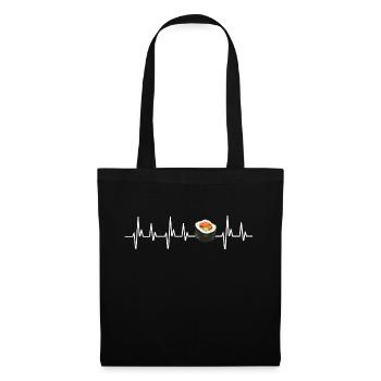 Sushi Shirt Herzschlag Japan Maki Miso Japan Rollen - Stoffbeutel - Schwarz - Vorne