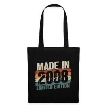Jahrgang 2008 geboren 13 Geburtstag Geschenk - Stoffbeutel - Schwarz - Vorne