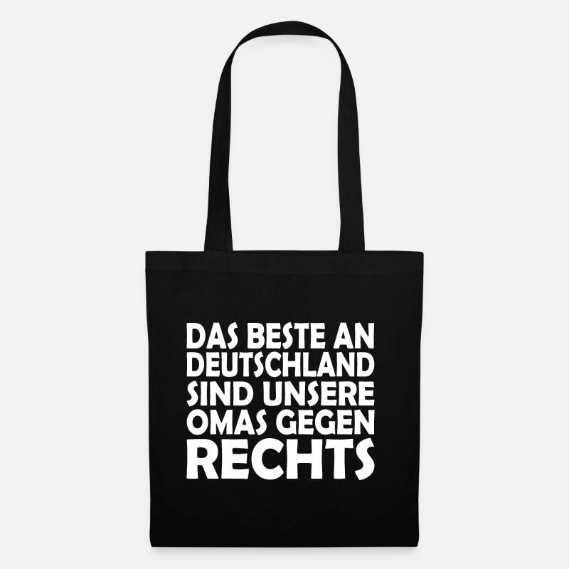 omas gegen rechts - Stoffbeutel - Schwarz