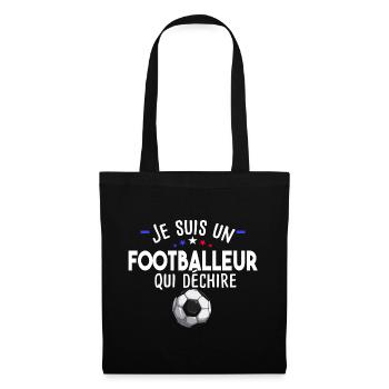 Footballeur football foot footballeuse sport - Sac en tissu - noir - Devant