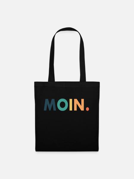 Moin Retro Geschenk Dialekt Deutsch - Stoffbeutel - Schwarz