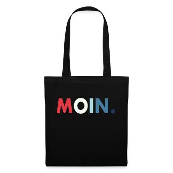 Moin Geschenk Retro - Stoffbeutel - Schwarz - Vorne