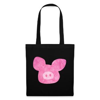 Pig Head Fur Good Luck Pink Farm Organic Nature - Tote Bag - black - Front
