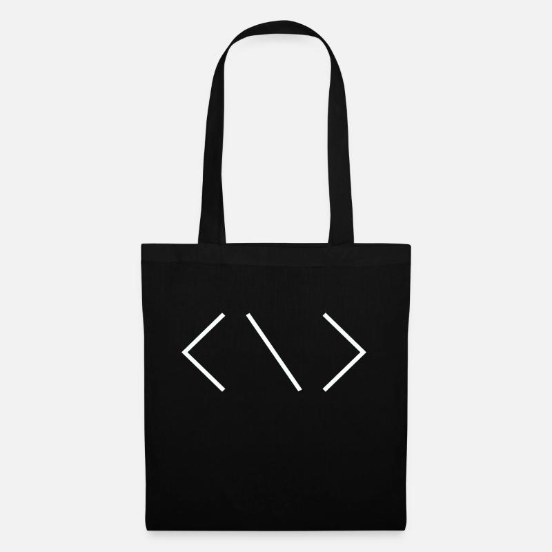 Coding Icon for Programmer Programmierer Skript - Stoffbeutel - Schwarz