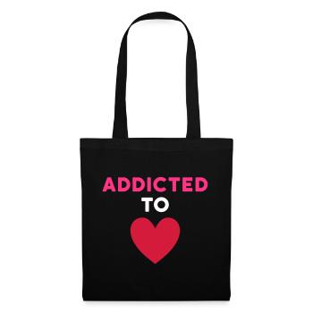 Accro à l’amour - Sac en tissu - noir - Devant