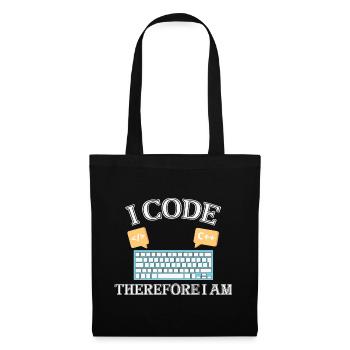 I code therefore i am Funny Programmer for Woman - Tote Bag - black - Front