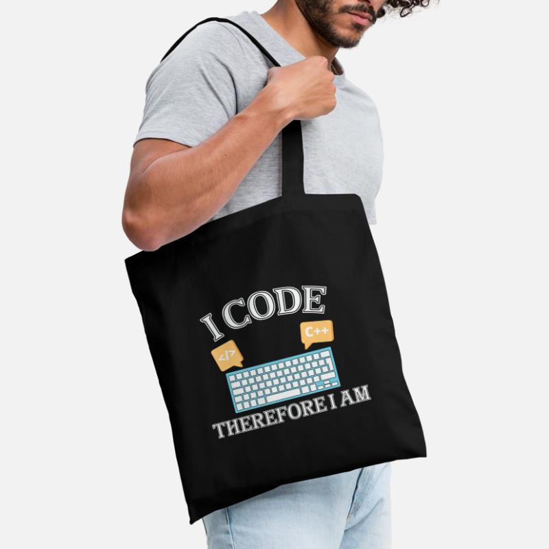 I code therefore i am Funny Programmer for Woman Stoffbeutel
