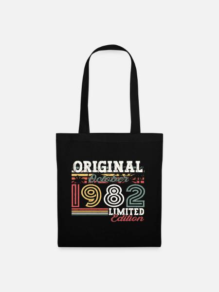 Original Oktober 1982 40. Geburtstag Geschenk Cool - Stoffbeutel - Schwarz