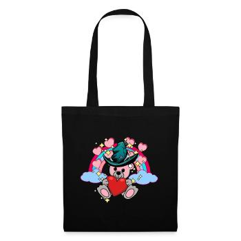Fantasy Teddy Rainbow Kids Baby Hearts Cloud - Tote Bag - black - Front