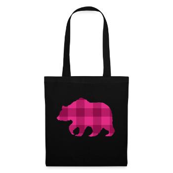 Mère Ours Maman Cadeau Fille Noël Rose - Sac en tissu - noir - Devant