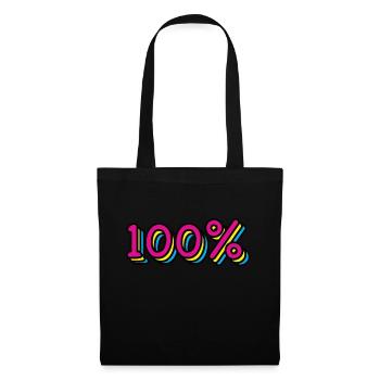 100% - Sac en tissu - noir - Devant
