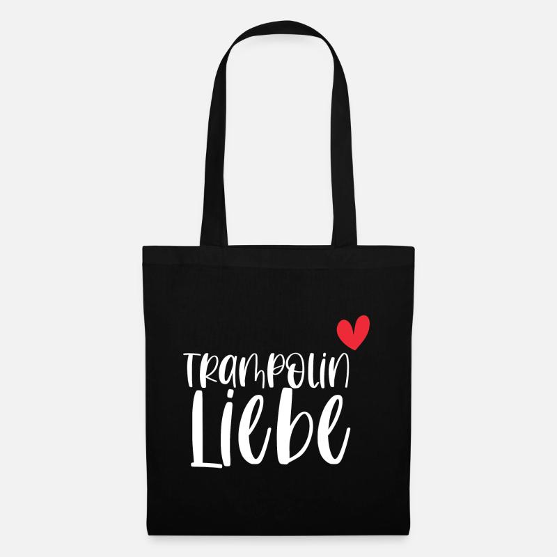 Trampolin Liebe Springen Hobby Geschenk - Stoffbeutel - Schwarz