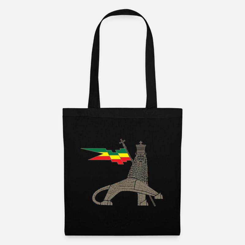 Lion royal avec barre de drapeau d’éther - Sac en tissu - noir