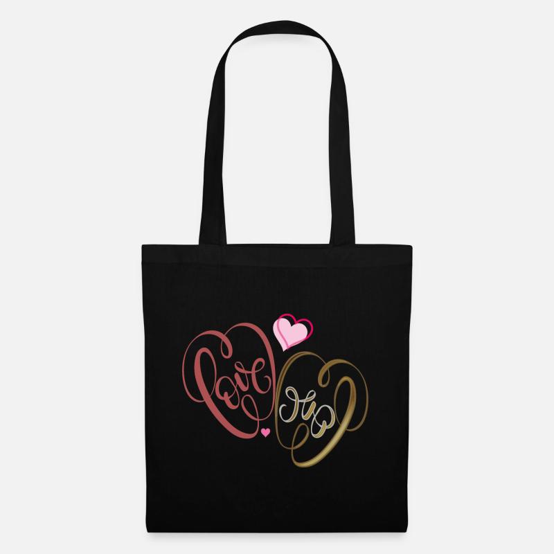 love,Herzen - Stoffbeutel - Schwarz