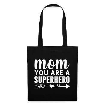 Maman tu es une super-héroïne - Sac en tissu - noir - Devant