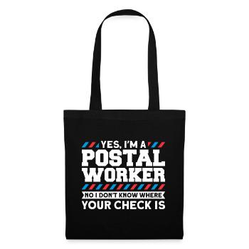 Postbote Briefträger Brief Paketdienst Geschenk - Stoffbeutel - Schwarz - Vorne