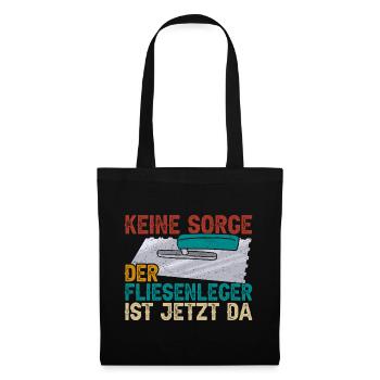 Fliesenleger - Stoffbeutel - Schwarz - Vorne