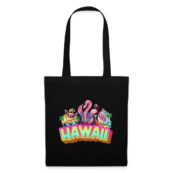 Hawaii Summer Flamingo Palm Tree Beach Ocean Vacation - Sac en tissu - noir - Devant
