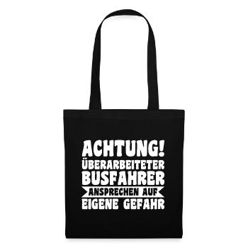 Bus Busfahrer - Stoffbeutel - Schwarz - Vorne