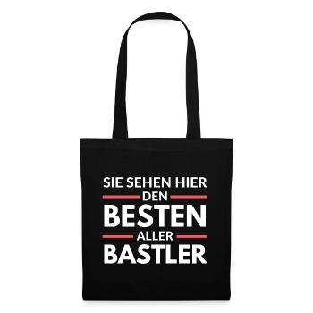 Sie sehen hier den Besten aller Bastler - Stoffbeutel - Schwarz - Vorne