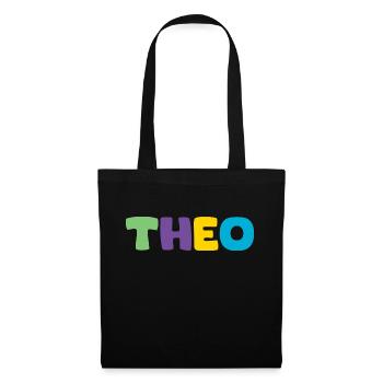 Nom - Théo - Sac en tissu - noir - Devant
