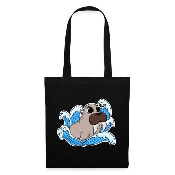 Sceau de morse - Sac en tissu - noir - Devant