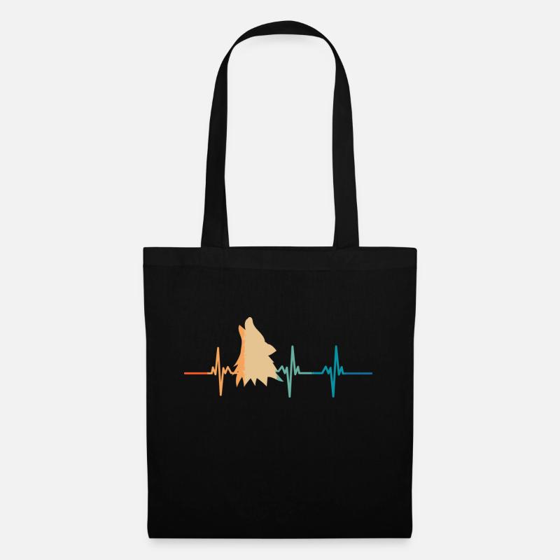 Wolfs-Herzschlag - Stoffbeutel - Schwarz