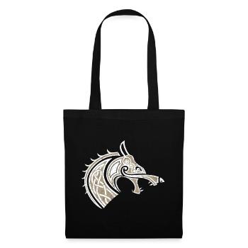 Fenriswolf, Fenrir, Wolf, nordischen Mythologie - Stoffbeutel - Schwarz - Vorne